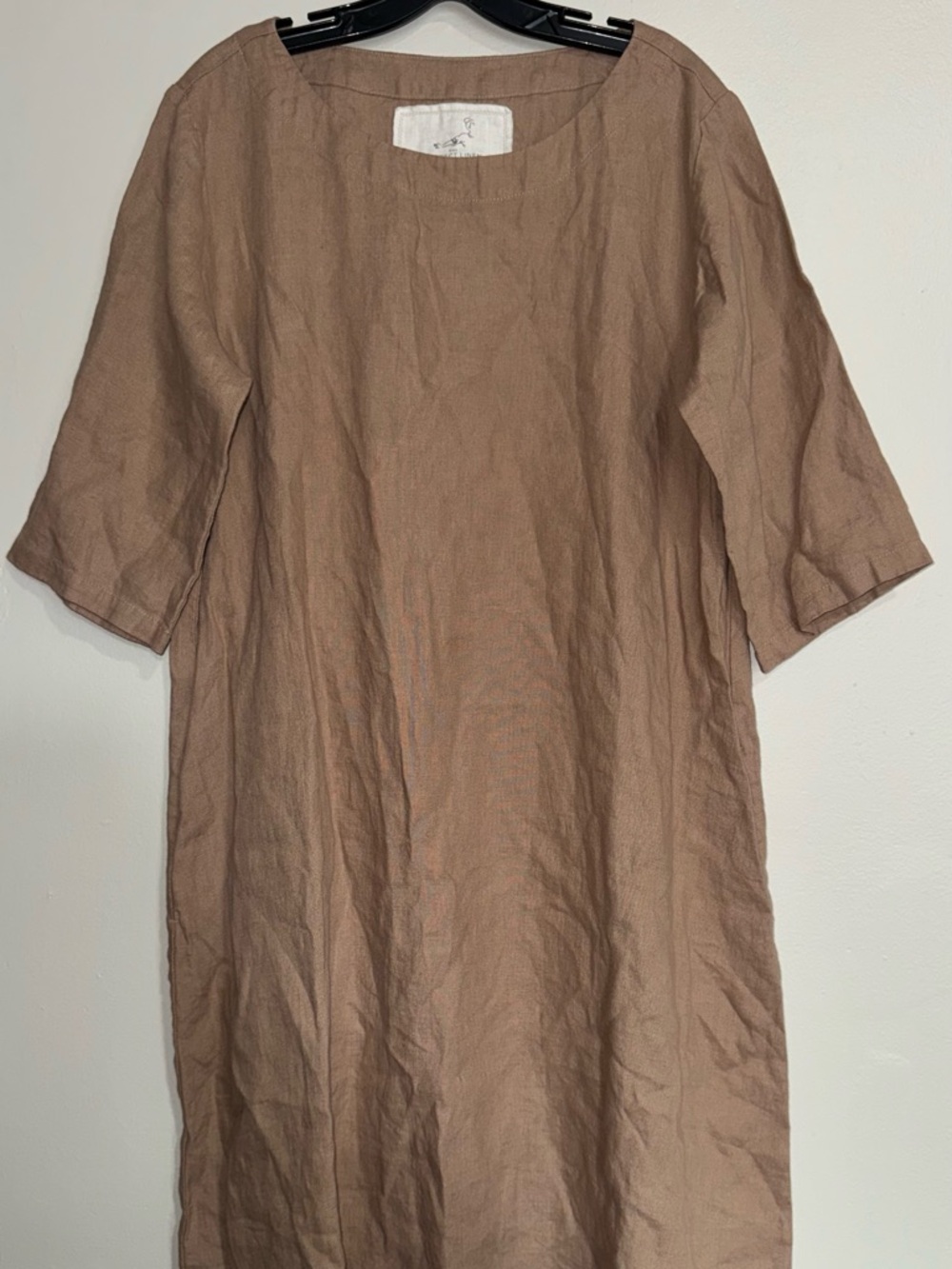 notPERFECTLINEN Taupe Linen Midi Dress - Picture 2 of 9